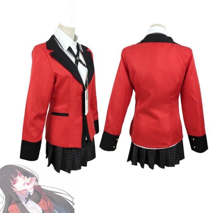 Kostum Kakegurui Yumiko Jabami Baju Cosplay Anime Set Costume Impor