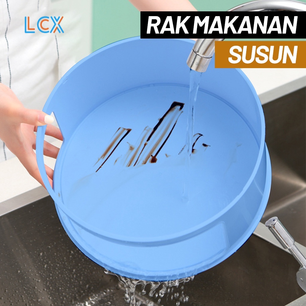 LCX Penutup Makanan Hangat Anti Debu Tudung Saji Susun Bertingkat Food Cover Tutup Sayur