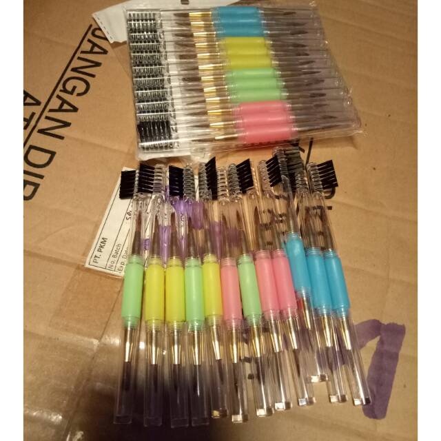 KUAS LIPSTIK + SIKAT ALIS 3 GUNA / KUAS LIPSTIK AUTO KECIL
