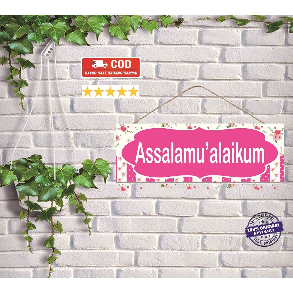 DEKORASI DINDING ASSALAMUALAIKUM WALL DECOR VINTAGE CUSTOM MURAH