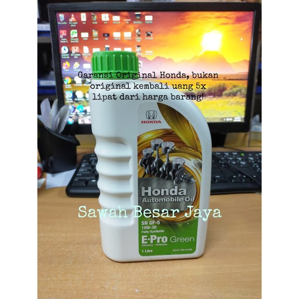 Oli Mesin Mobil E-PRO GREEN 1 Liter 10W-30 ORIGINAL HONDA