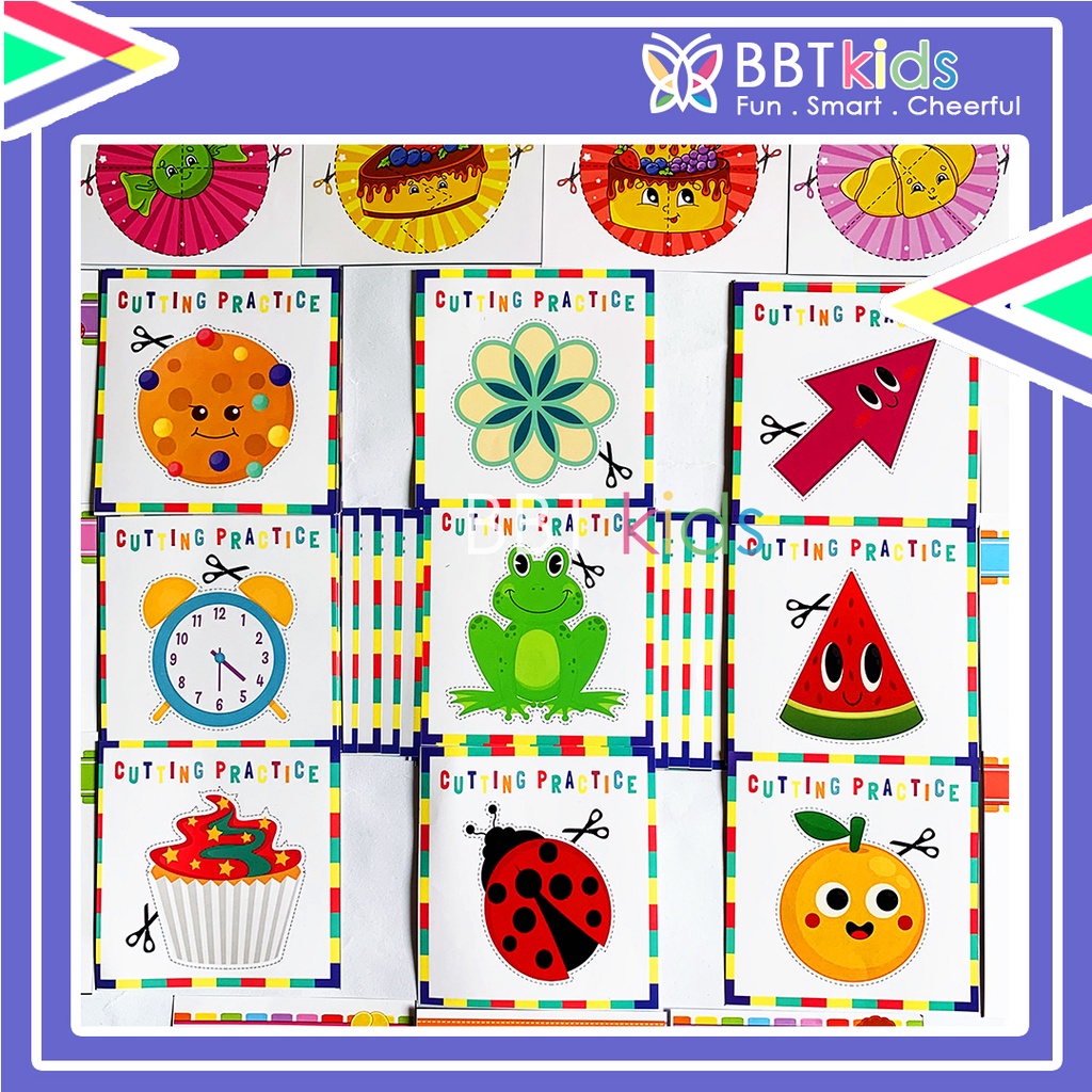 MENGGUNTING DAN MENEMPEL 2-3 TAHUN CUT AND GLUE WORKSHEET SENSORY PLAY ACTIVITY SET MAINAN AKTIVITAS EDUKASI BELAJAR PRESCHOOL KEGIATAN MONTESSORI