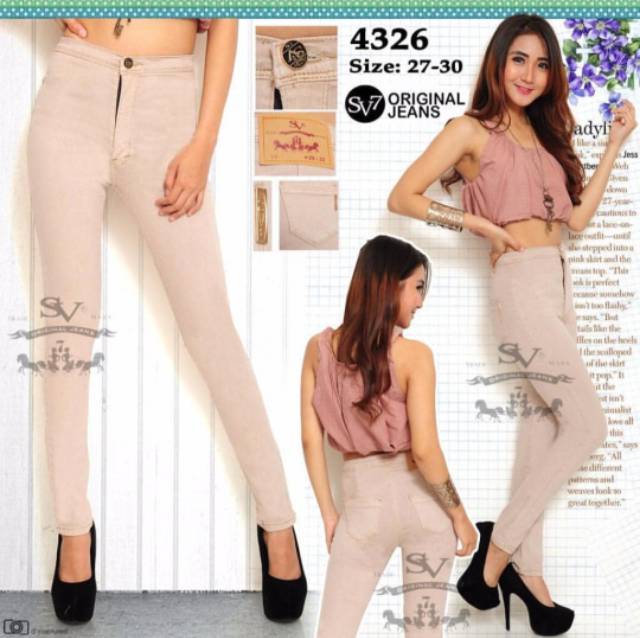 CELANA CEWEK HIGHWAIST SV7/HAIGWAIST WANITA BAHAN SUPER DENIM UKURAN DARI 27-34