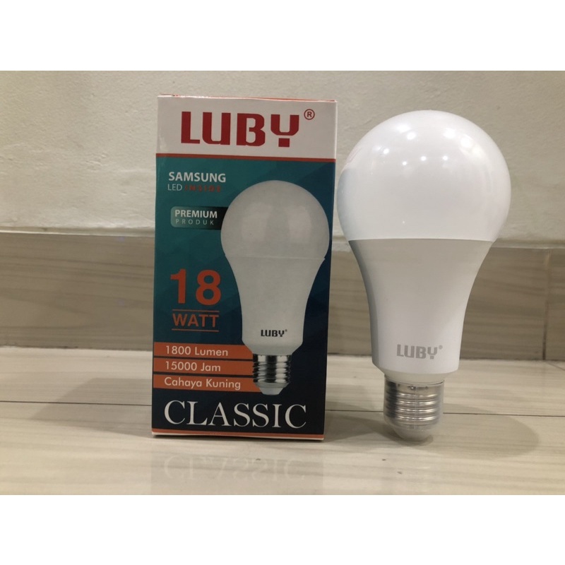 BOHLAM LED LUBY CLASSIC CAHAYA KUNING PAKET 10 PCS 18 WATT