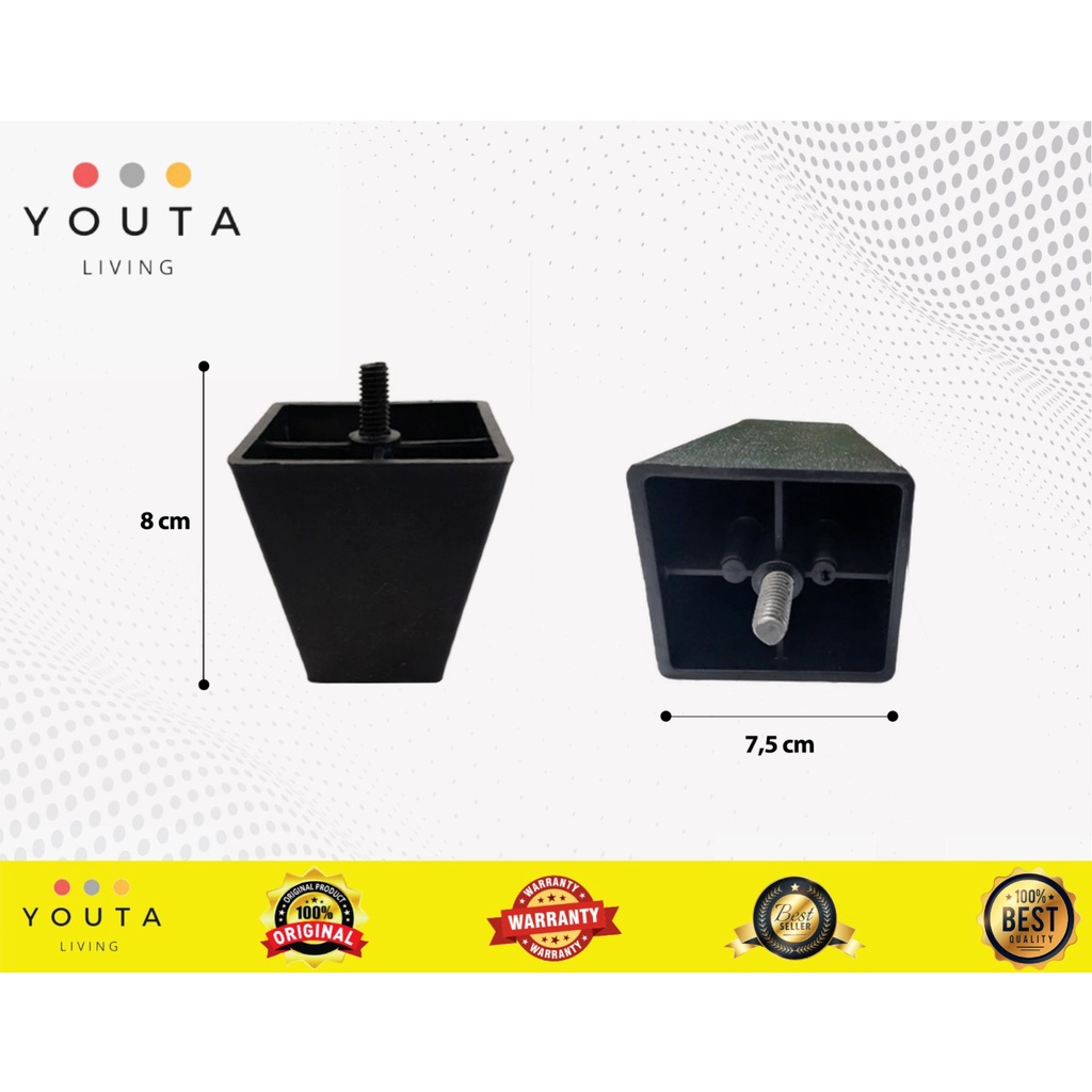 KAKI KOTAK PLASTIK SOFA/DIVAN BAUT 8 CM