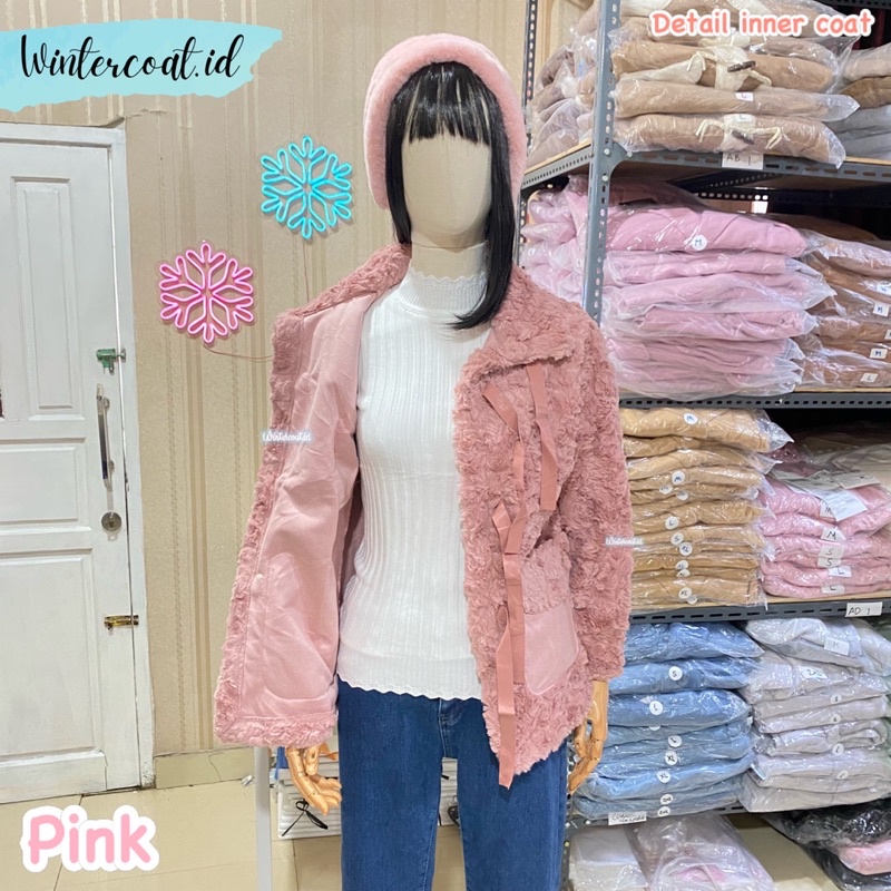 Fur coat wanita mantel Emma winter musim dingin hangat import jacket jaket korean style kawaii