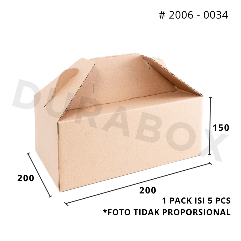 

20 x 20 x 15 cm V GABLE | KARDUS / KARTON BOX CORRUGATED - KEMASAN / PACKAGING / PACKING MAKANAN | #2006-0034