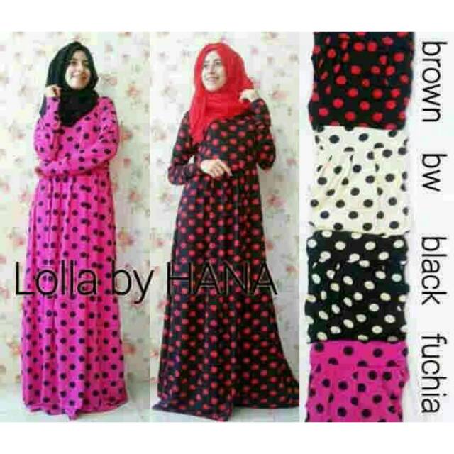 Gamis polka murah/ Lola polka/ gamis muslim