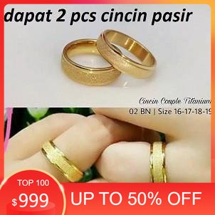 Cincin Kawin Polos Dapat 2 Pcs  Warna Gold BISA COD