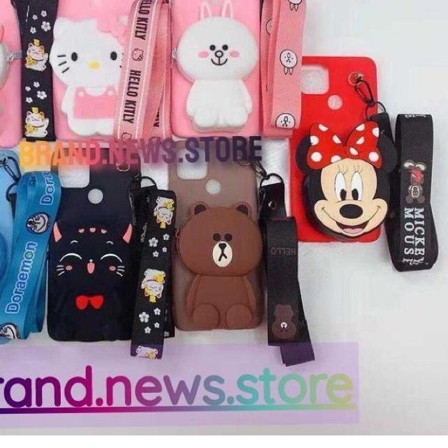 ☑ XIAOMI/ REDMI 4X 4A 5A 6A 7A 8 8A PRO SOFT CASE KARAKTER/ BONEKA DISNEY DOMPET KOIN/ COIN + TALI G