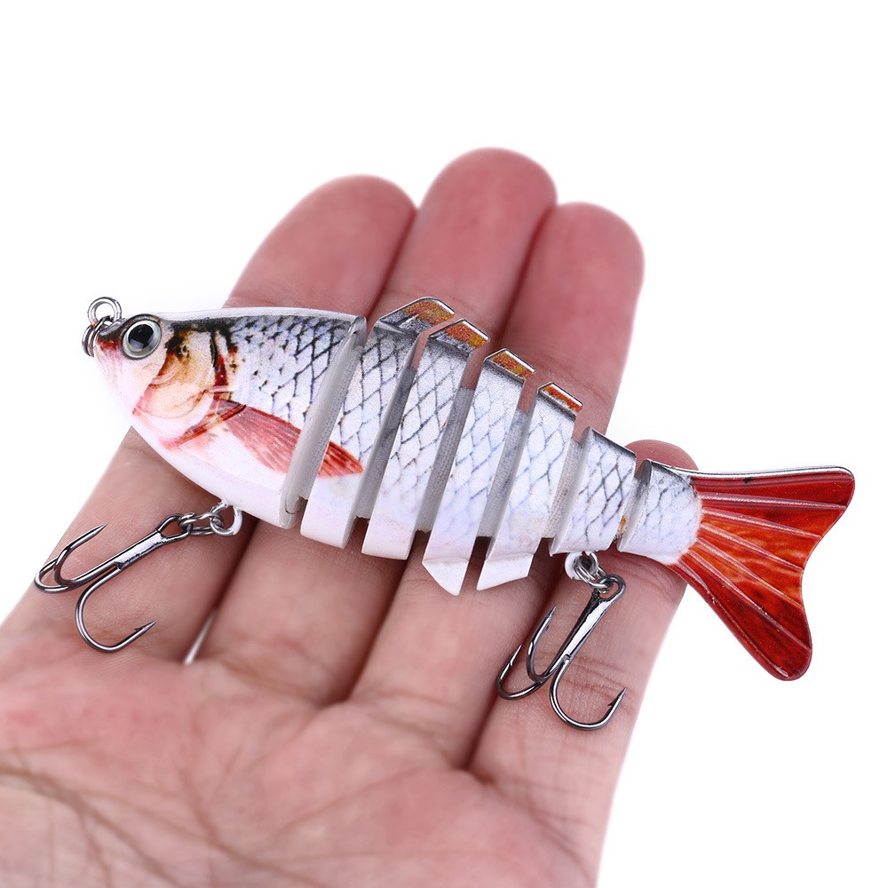 Sy 1pc Umpan Pancing Hardlure Tiruan Bentuk Ikan 10cm / 15g Dengan 7 Segmen