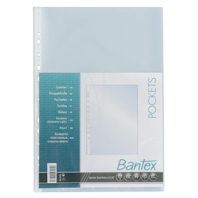 

(((COD))) Bantex Pocket Antiglare 20 Sheets 0.06mm thickness Folio #8044 08 PROMOKode 3150