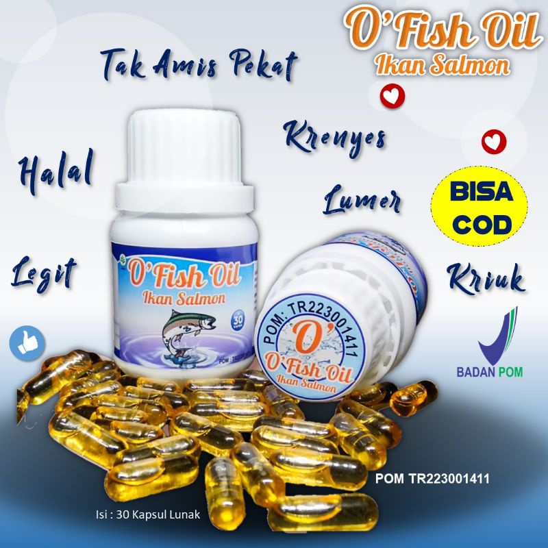 (ASLI ORIGINAL) O Fish Oil Minyak Ikan Salmon Penambah Nafsu Makan, Mencerdaskan, dan Menguatkan Imun Anak