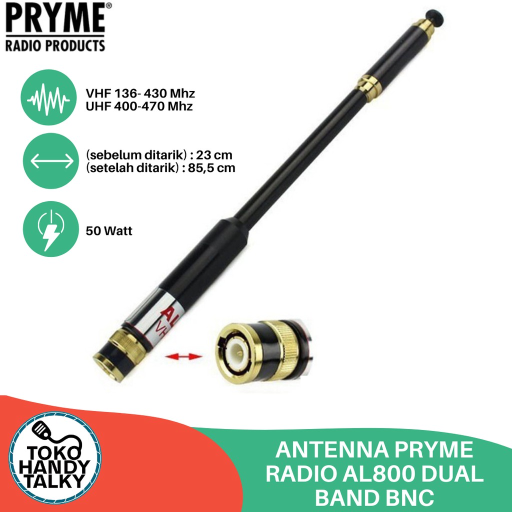 ANTENNA HANDY TALKY PRYME RADIO AL800 DUAL BAND BNC NEW