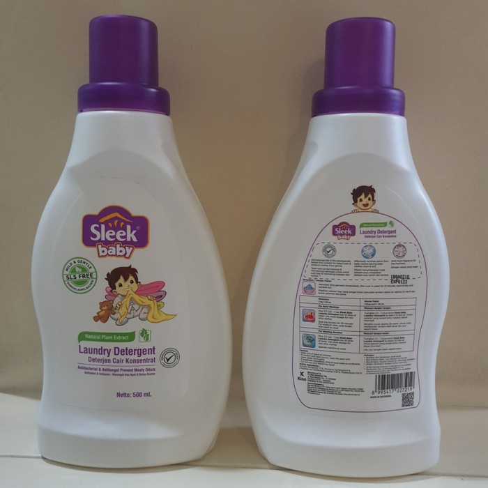 Sleek Detergent Laundry Bayi Botol 500ml - Sabun Pakaian Bayi 500ml