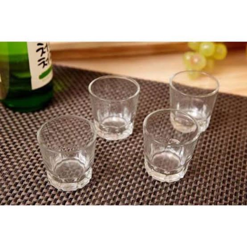 Gelas sloki shot whiskey / gelas soju espresso pudding dessert kaca 6 pcs