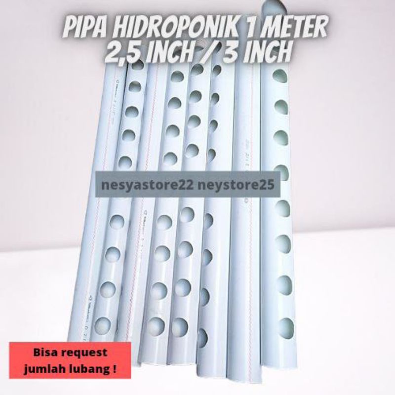 Pipa Hidroponik Paralon Hidroponik 1 Meter 2, 5 Inchi dan 3 Inchi