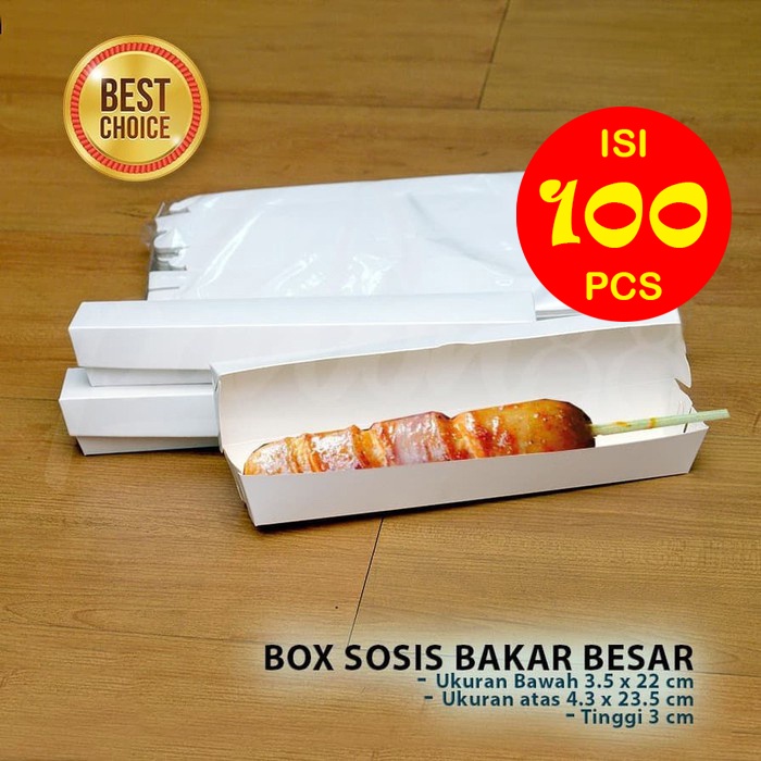 

Kotak Box Dus Sosis Bakar Besar | PUTIH - (100 Pcs)