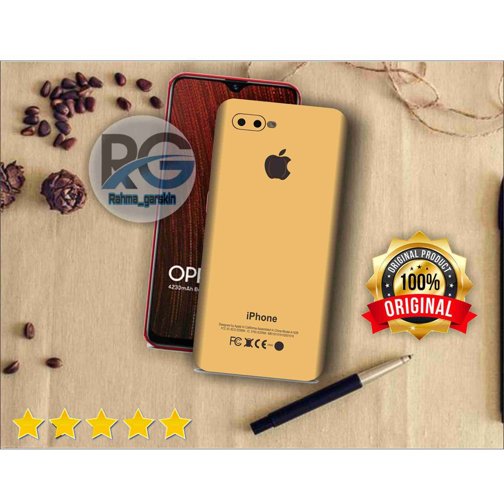 garskin  hp oppo A5S motif iphone gold - free custom motif via chat
