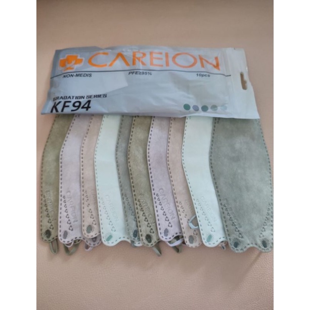 Masker Premium Kf94 Gradation Embos Careion mix Warna isi 10pcs