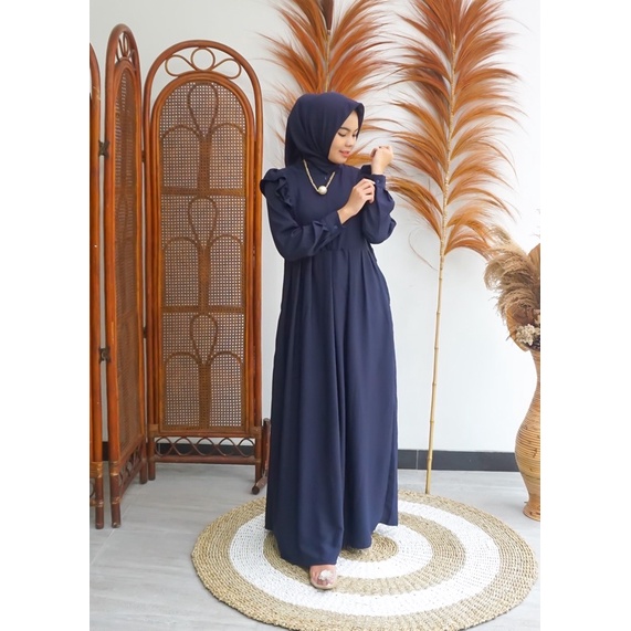 HAIFA DRESS PAKAIAN GAMIS MUSLIM WANITA SIZE M L XL BUSUI DAN WUDHU FRIENDLY KEKINIAN TERBARU BAHAN SHAKILA PREMIUM MURAH BERKUALITAS ZENIC_ID COD