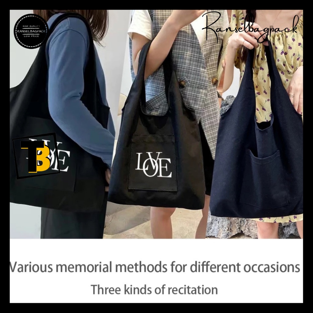 Tote Bag Wanita - Sekolah Kuliah Kerja Traveling Korea Fashion Multifungsi Stylish Bahu Kekinian Import Lokal Original Kanvas Murah Terbaru Bagus Perempuan Cewekl