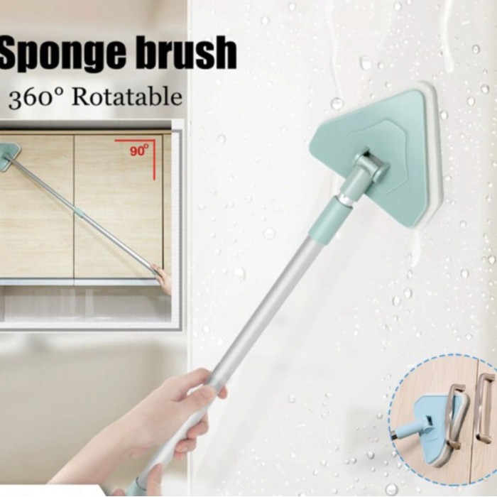 Pembersih Kaca serbaguna segitiga Triangle SUPER MOP PEL LANTAI SEGITIGA Kaca Pembersih serbaguna triangle debu sarang laba laba cleaner wall tembok mop floor adjustable telescopic