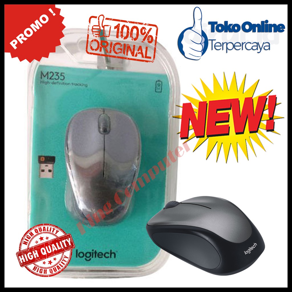 Mouse Wireless Logitech M235 (Hitam)