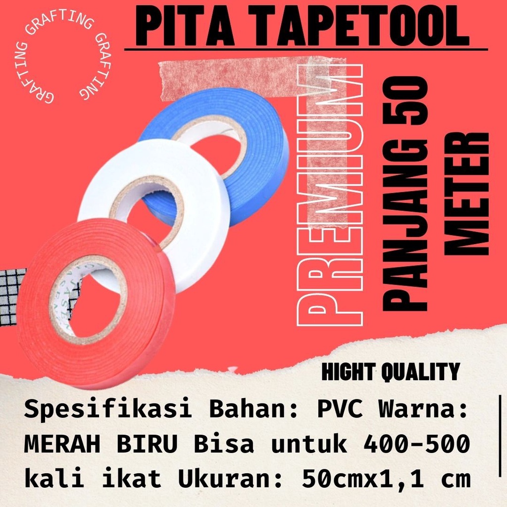 Tapetool Premium 50 Meter Bahan Lentur Tahan Cuaca FEZONE