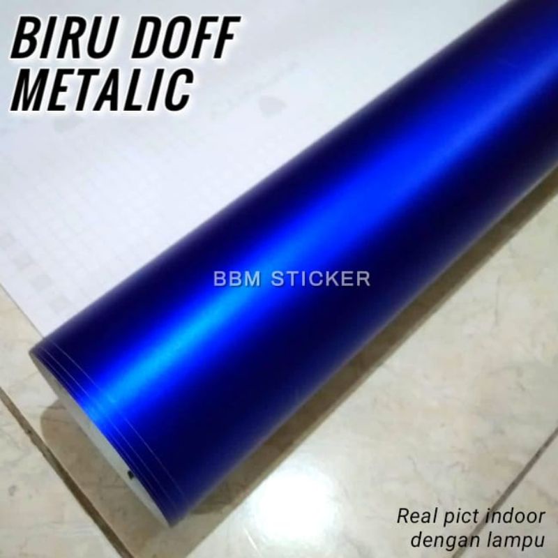 Stiker Metalik Doff Biru skotlet motor metallic