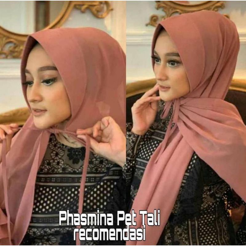 Pasmina Pet Antem Tali Ceruty Bebydoll premium | pashmina instan soft pet antem