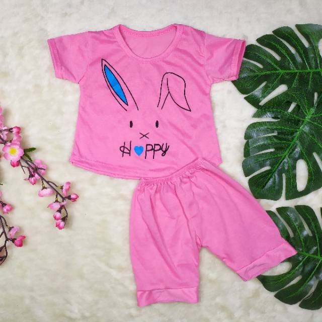 [Ss-7018] Pakaian Bayi Perempuan size 0-9bulan / Baju Bayi Gambar Kelinci / Baju Bayi Lucu