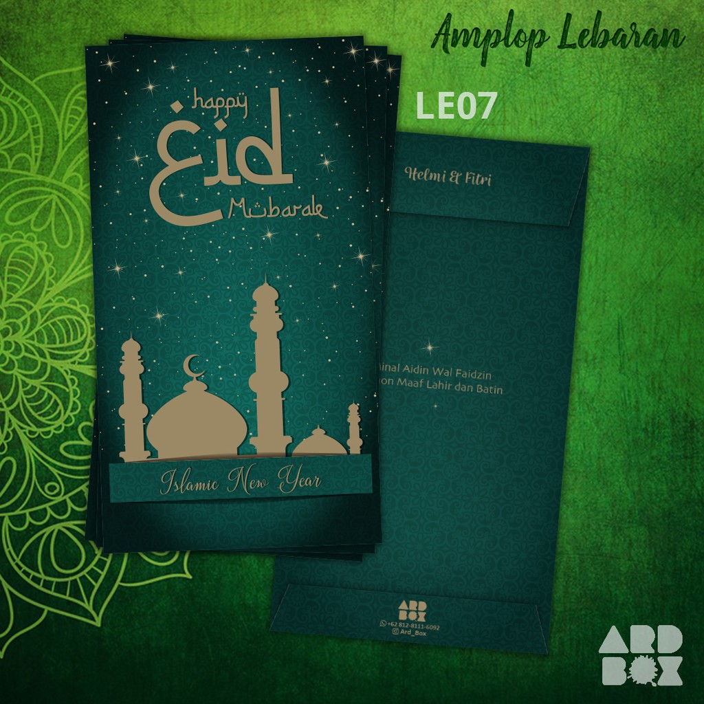 

Angpao Amplop Lebaran Ramadan Idul Fitri Custom Unik Murah Green LE07