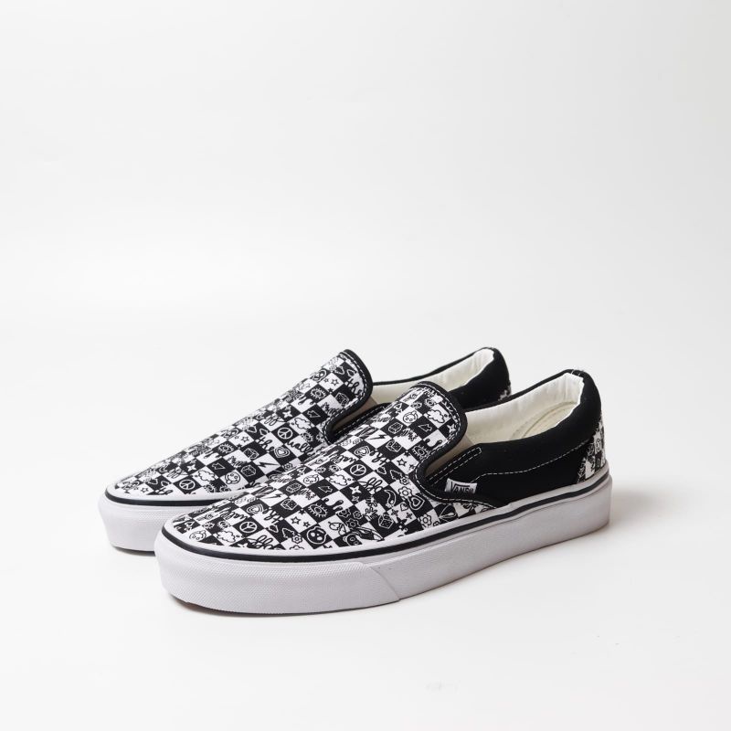 Vans Slip On Classics Doodle Checkerboard Black