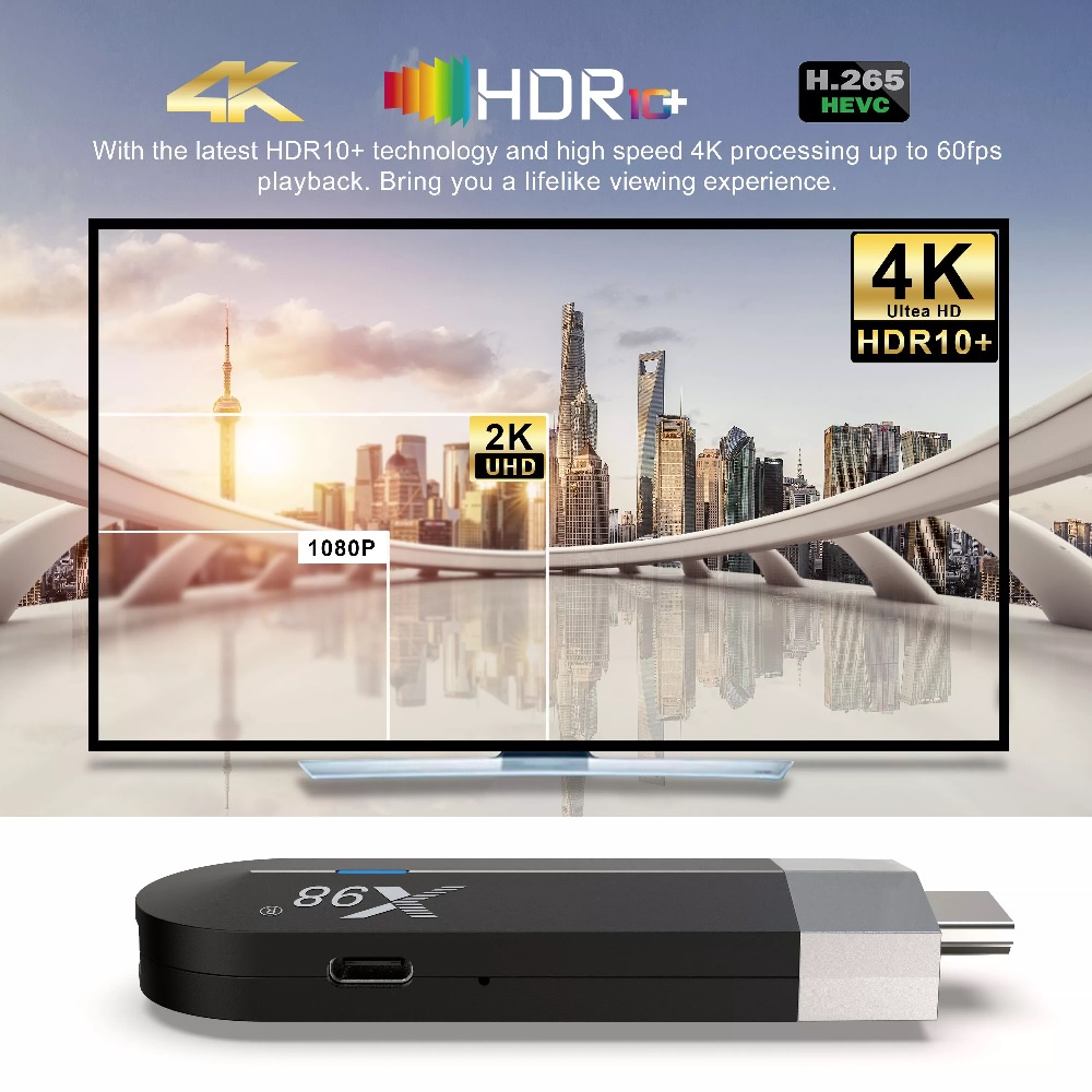 X98 S500 - Android OS Smart TV Stick 4K UHD - Android TV Stick - PRAKTIS HANYA TINGGAL COLOK, HEMAT RUANG