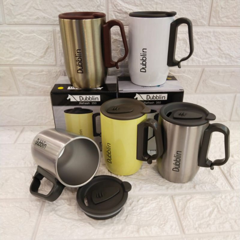 Dubblin Refresh Mug Combo Set 350 Ml Mug Gelas Cangkir Tahan Panas Dublin 350 Ml Cangkir Mug Kopi Teh Stainless Stell Tahan Dingin Dublin Termos Botol 350 Ml