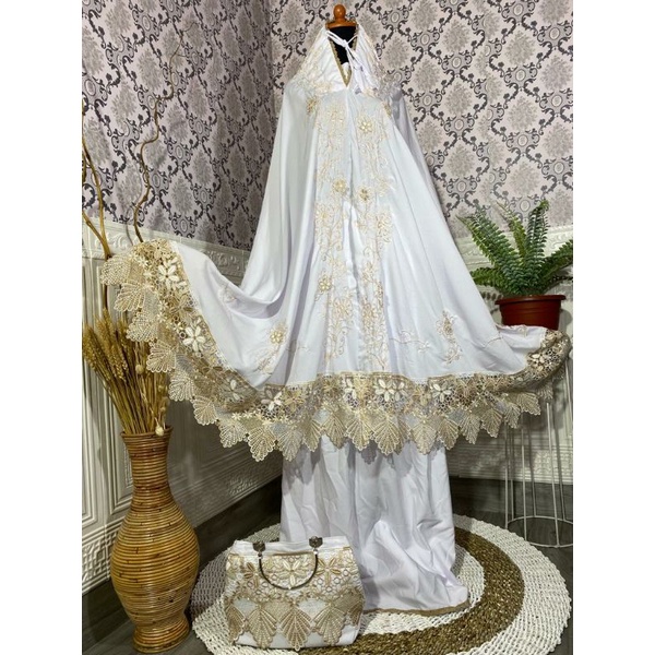 MUKENA SUPERSILKY TAS BEHEL BORDIR JASMINE /MUKENA BORDIR TASIKMALAYA