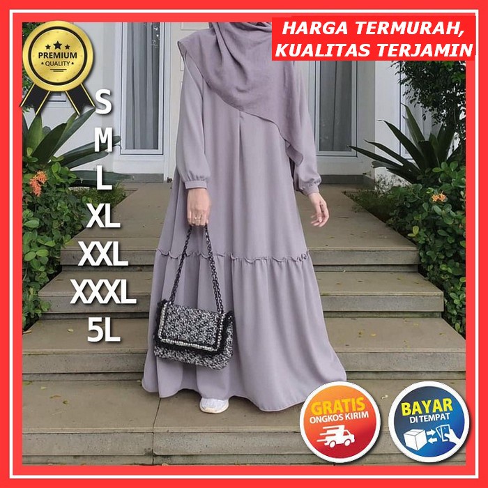 Gbm Premium Ori Yuna Velove Dress Gamis Bunga Busui Susun Free Belt Ceruty Import Korean Style Dress