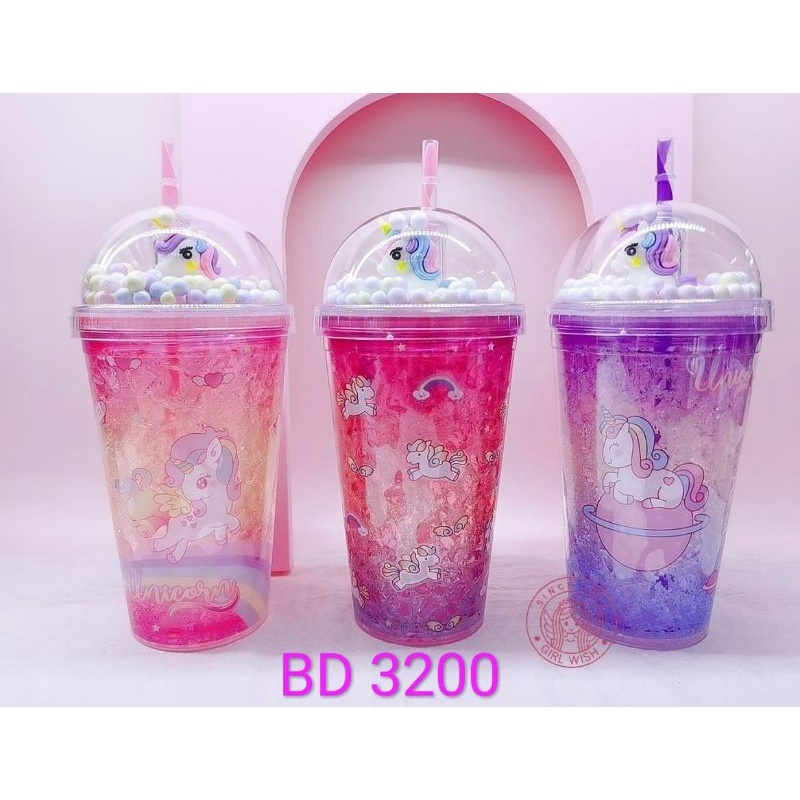 Botol Minum Dengan Sedotan Tumbler Dua Lapisa Model Aestentic