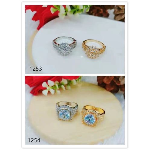 Cincin Xuping Perrmata Lapis Emas Perhiasan Fashion 1253.1254