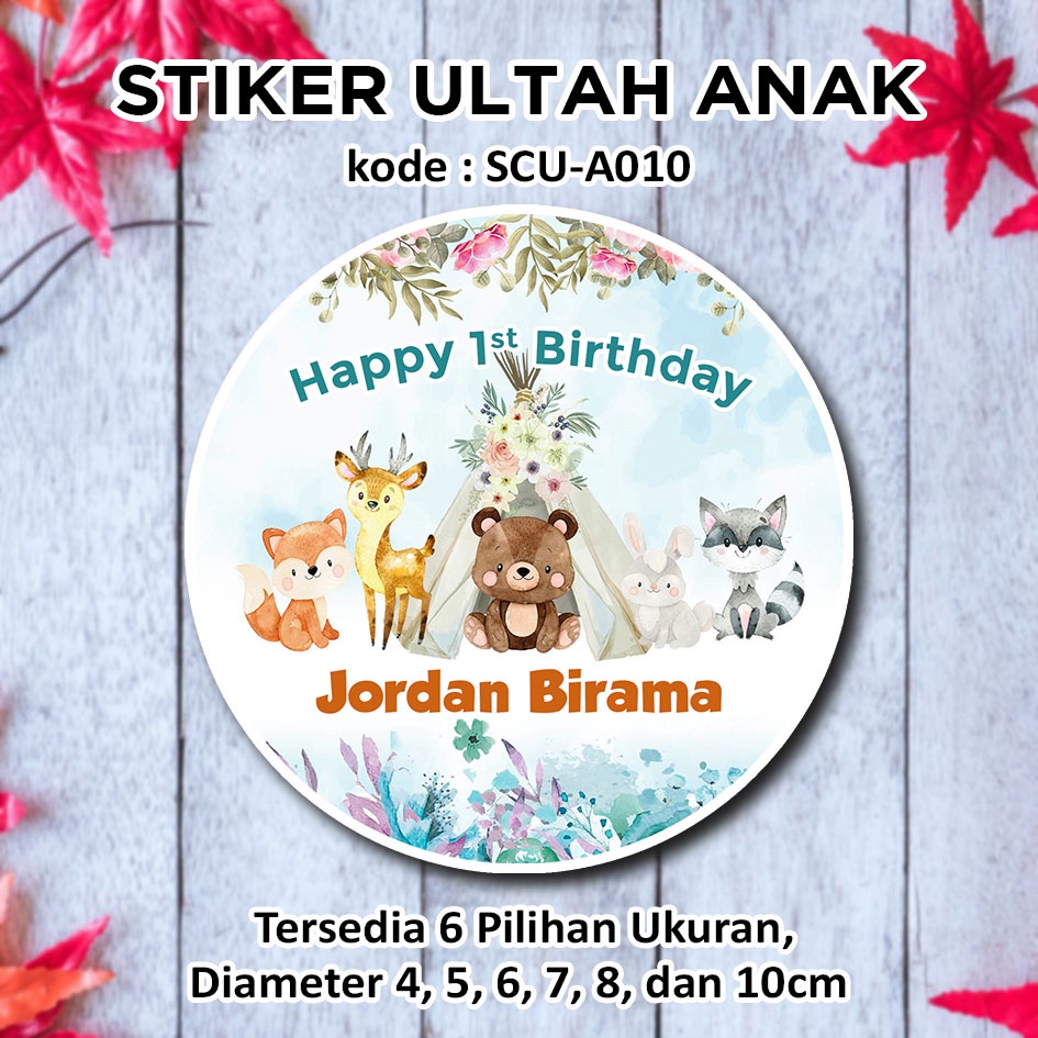 

STIKER ULANG TAHUN ANAK HEWAN BINATANG LUCU BIRTHDAY STICKER COWOK LABEL BINGKISAN SOUVENIR KEMASAN KOTAK NASI BOX KUE MAKANAN TUMPENG MINI KIDS BIRTHDAY SEGEL HAMPERS