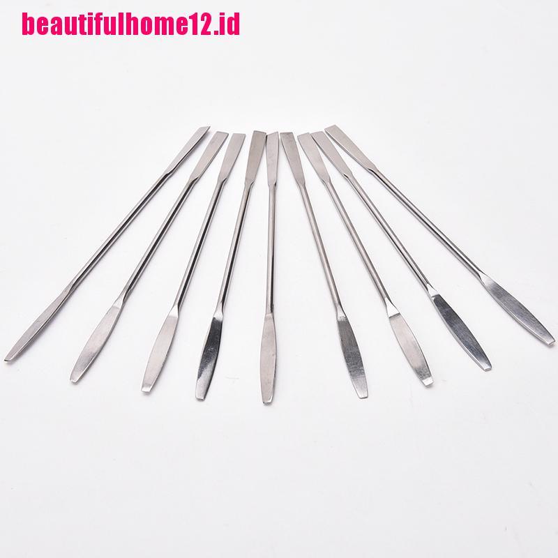 1pc Tongkat Spatula Palet Bahan Stainless Steel Untuk Makeup Nail Art Wanita