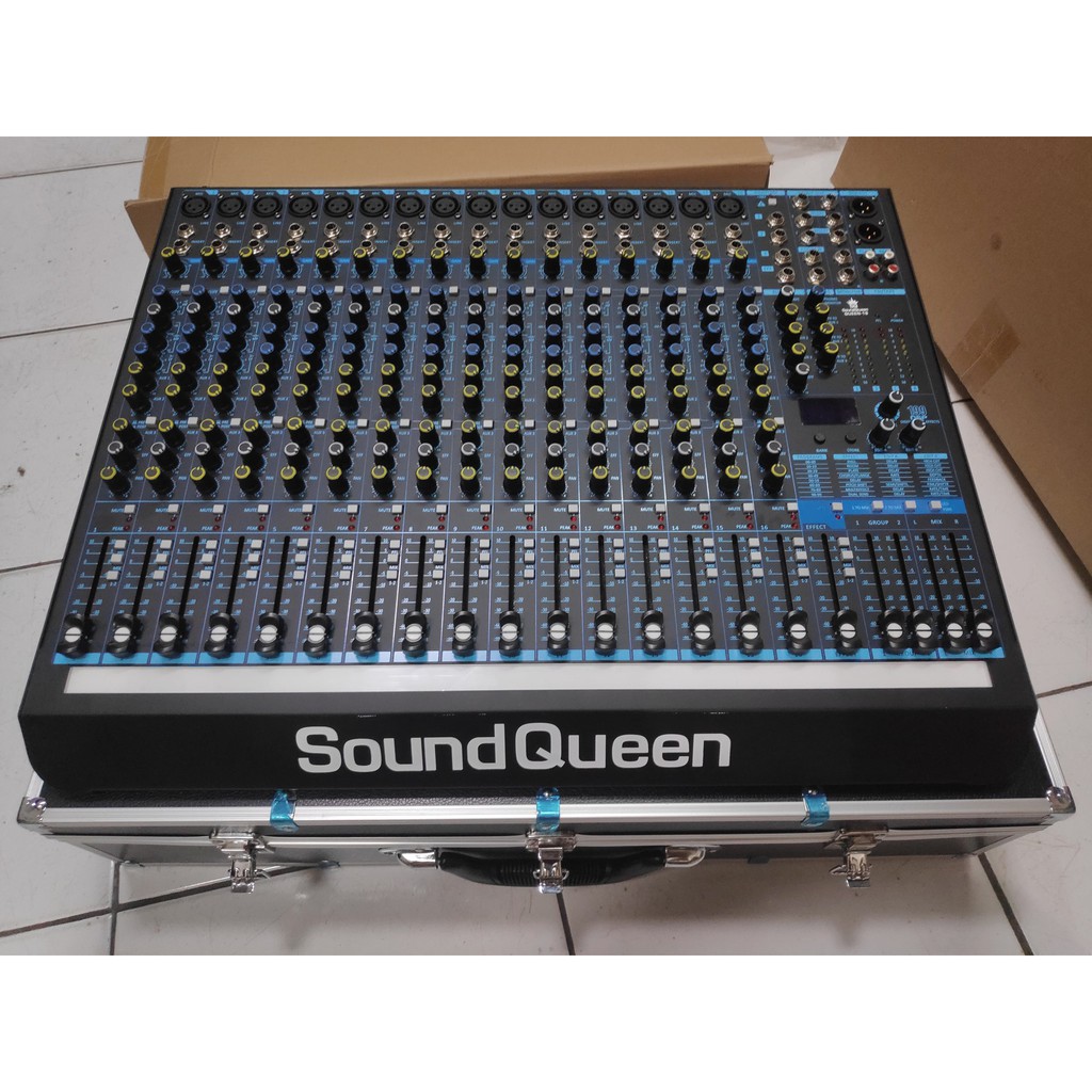 Mixer Audio Soundqueen SQ-16 16 Channel Efek Alesis plus Hardcase