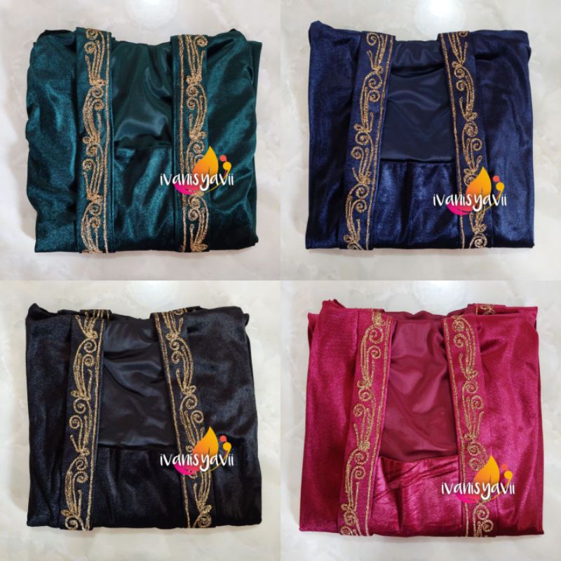 Kebaya Bludru Panjang - Bordir Cantik / Warna Lengkap