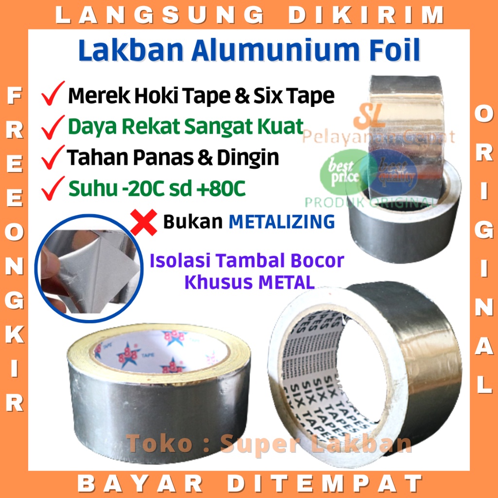 Tambal Panci Alumunium Foil Tahan Panas Murni Non Metalizing Tambal Knalpot dan Semua Bahan Metal