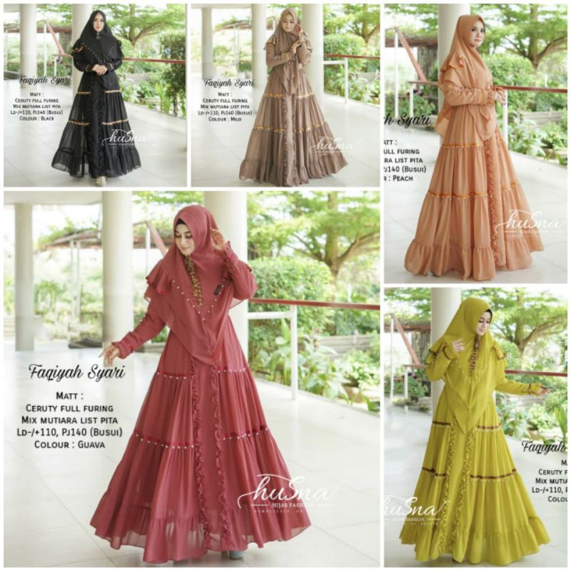 Faqiyah syari cerutty set set syari cerutty