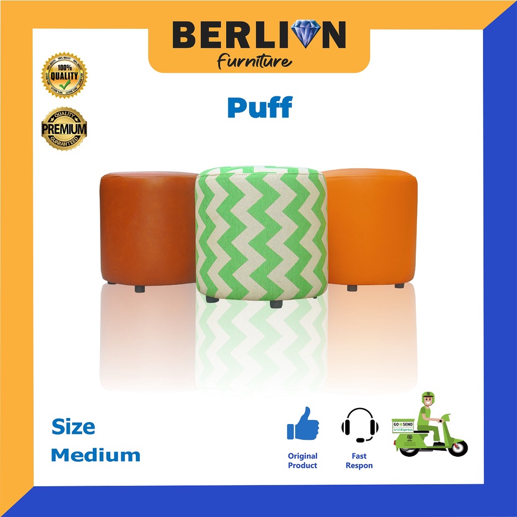 Sofa Puff Bermotif - Medium | Kursi Bulat Empuk Dan Nyaman