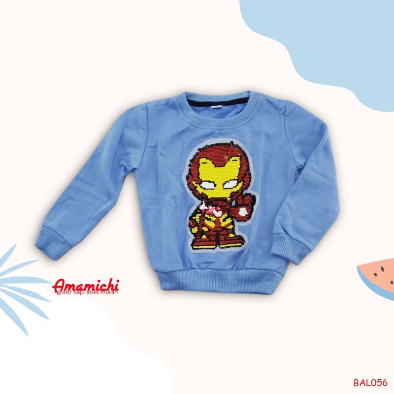 Sweater Anak Baby Terry Usap SuperHero 2-8 Tahun/Sweater Harian Anak/Atasan Anak Murah