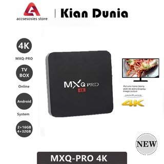 4K Android 10 TV BOX 2+16GB & 4GB+32GB & 8GB+64GB TV BOX Android MXQ Pro Pointer Keyboard 4K Internet Wifi Smart TV Indihome MXQ
