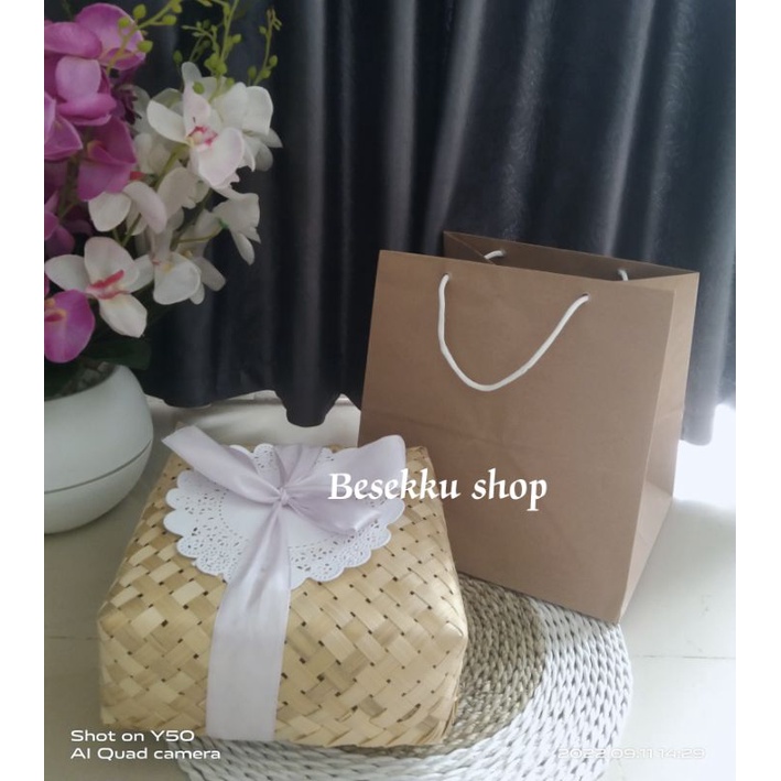 

peper bag Besek nasi 20x20 tas kertas coklat polos